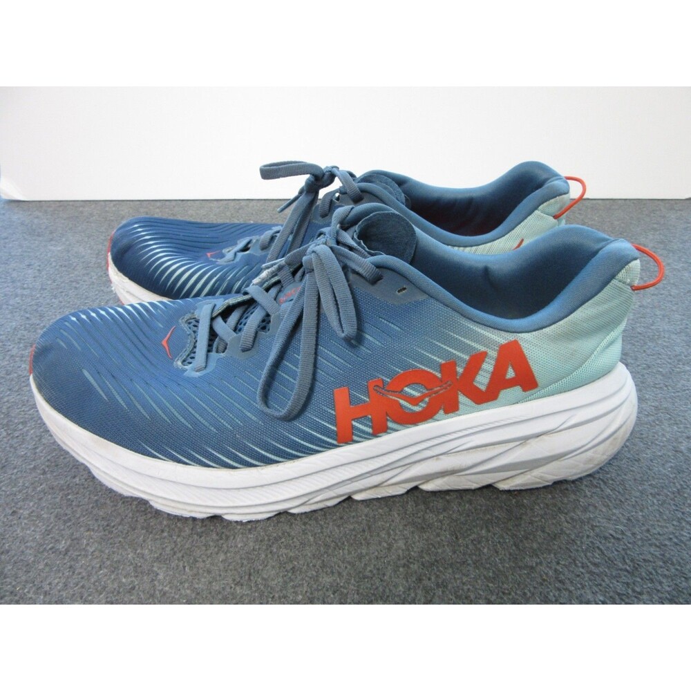Hoka One One Rincon 3 Men's Sz. 105D Running Comfort Shoes Blue FAIR NO INSOLES